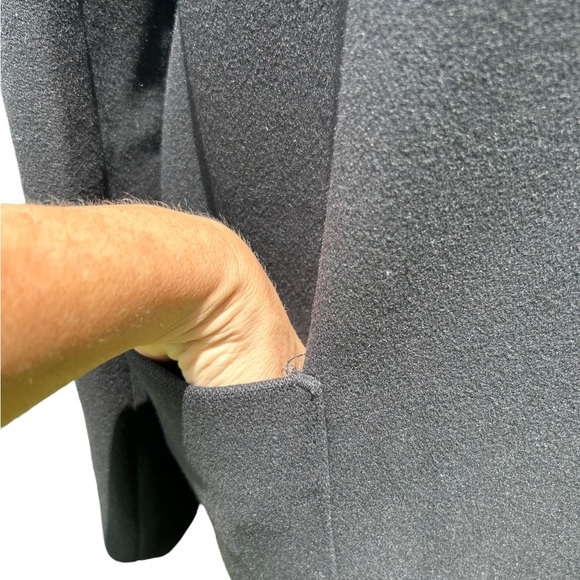 Madewell Zip Front Long Sleeve Wool Blend Vegan Leather Trim Coat - Picture 9 of 13